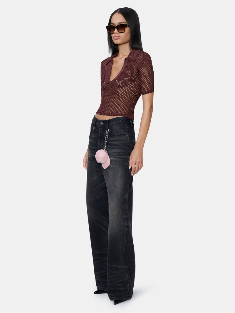 WOMEN'S FLORAL CROCHET POLO 3