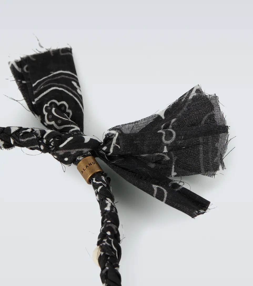 Embellished bandana-print necklace - 3