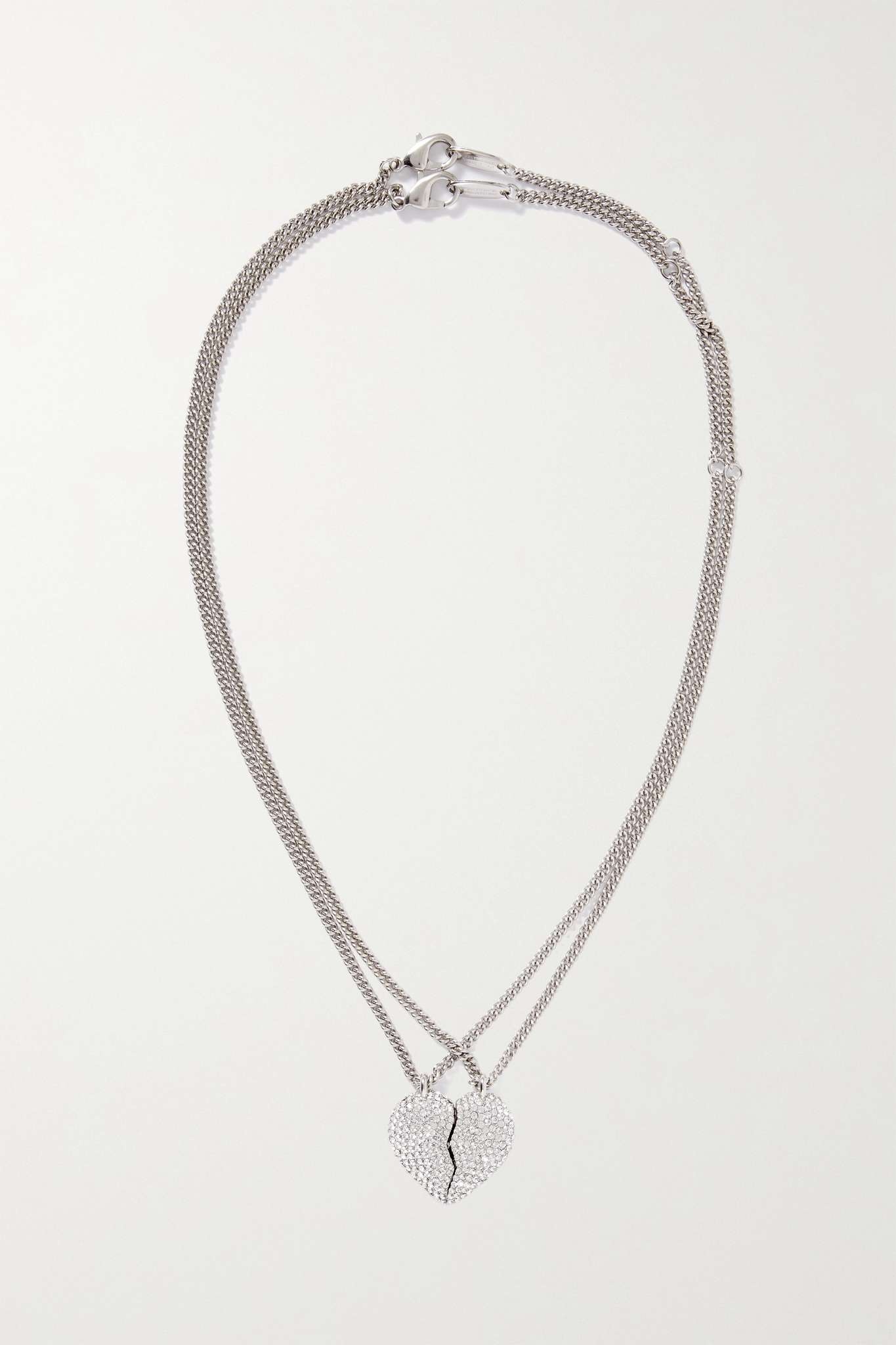 Lovelock rhinestone-embellished double necklace - 6