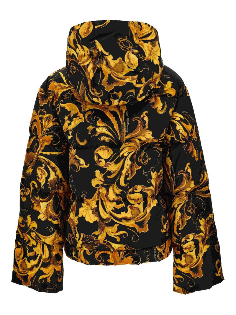 VERSACE JEANS COUTURE baroque-print hooded puffer jacket outlook