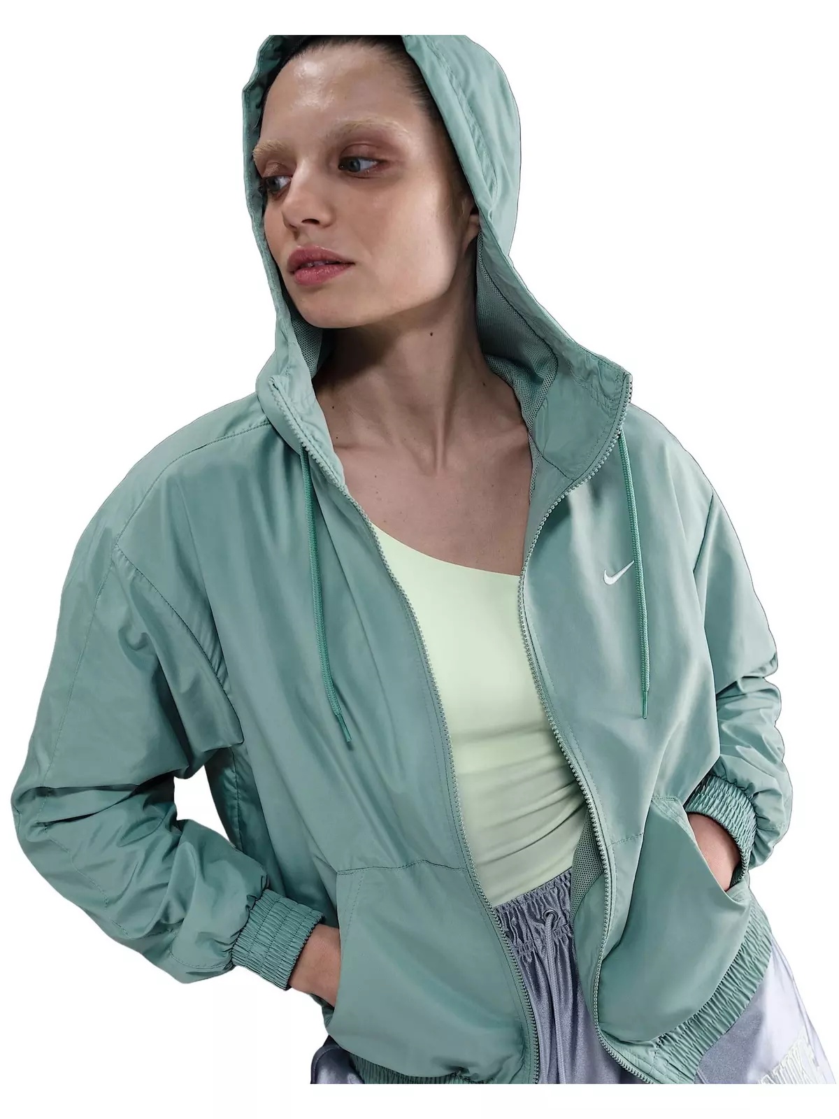 Women's Sportswear Classic Woven Loose UV Hooded Jacket -Green - 3