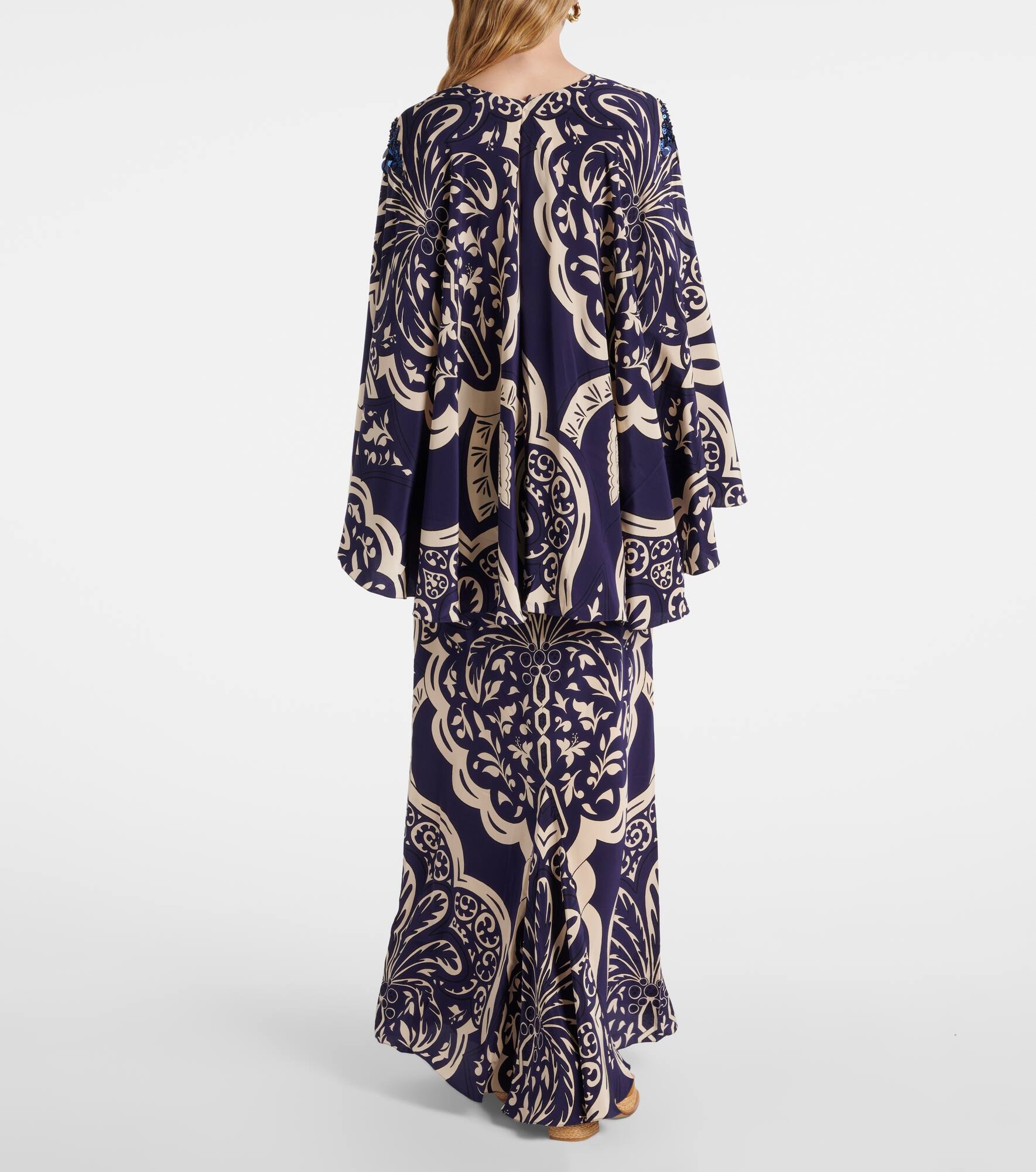 Sequined printed silk maxi dress - 3