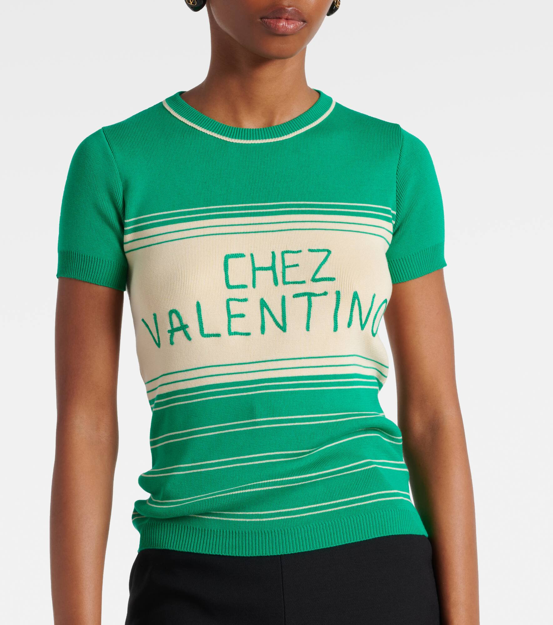 Chez Valentino striped cotton top - 5