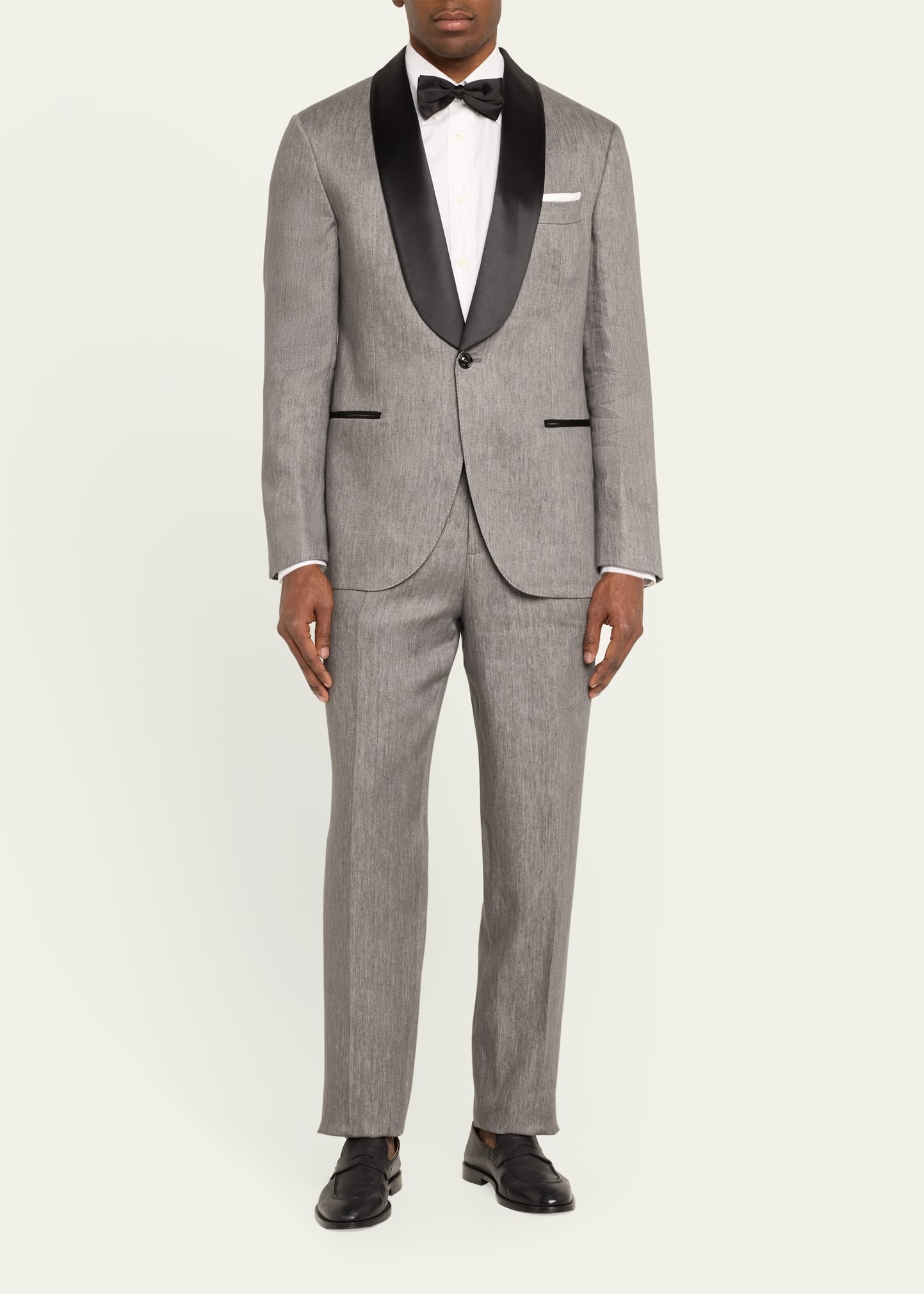 Men's Linen-Blend Shawl Tuxedo - 2
