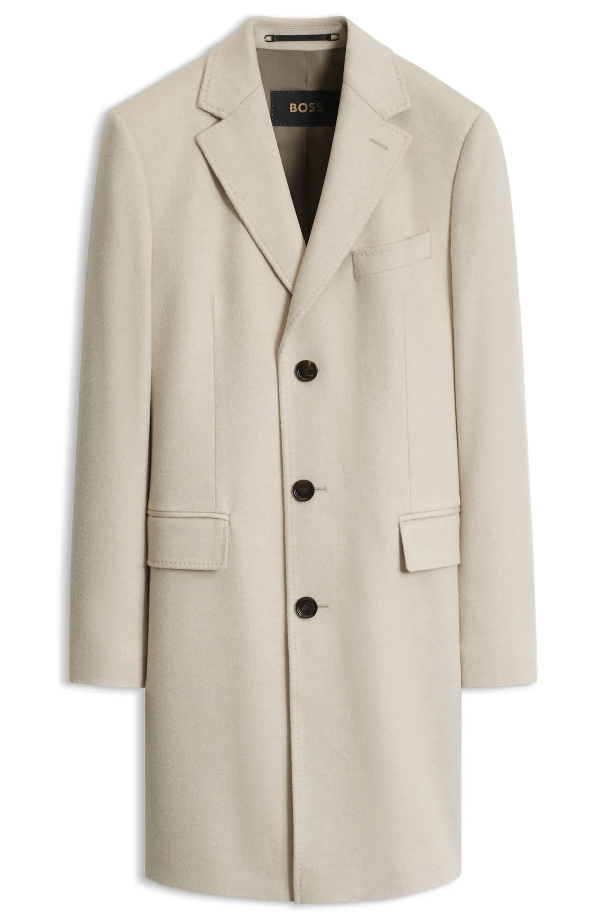 SINGLE-BREASTED COAT IN ITALIAN CASHMERE - 1