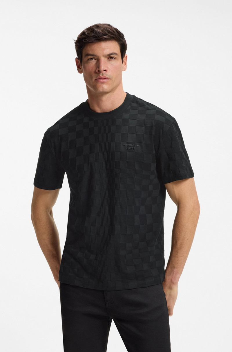 PORSCHE X BOSS RELAXED-FIT T-SHIRT IN COTTON JACQUARD 2