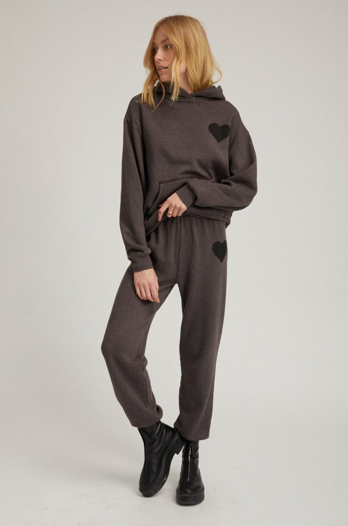 CHARCOAL HEART HOODIE - 3