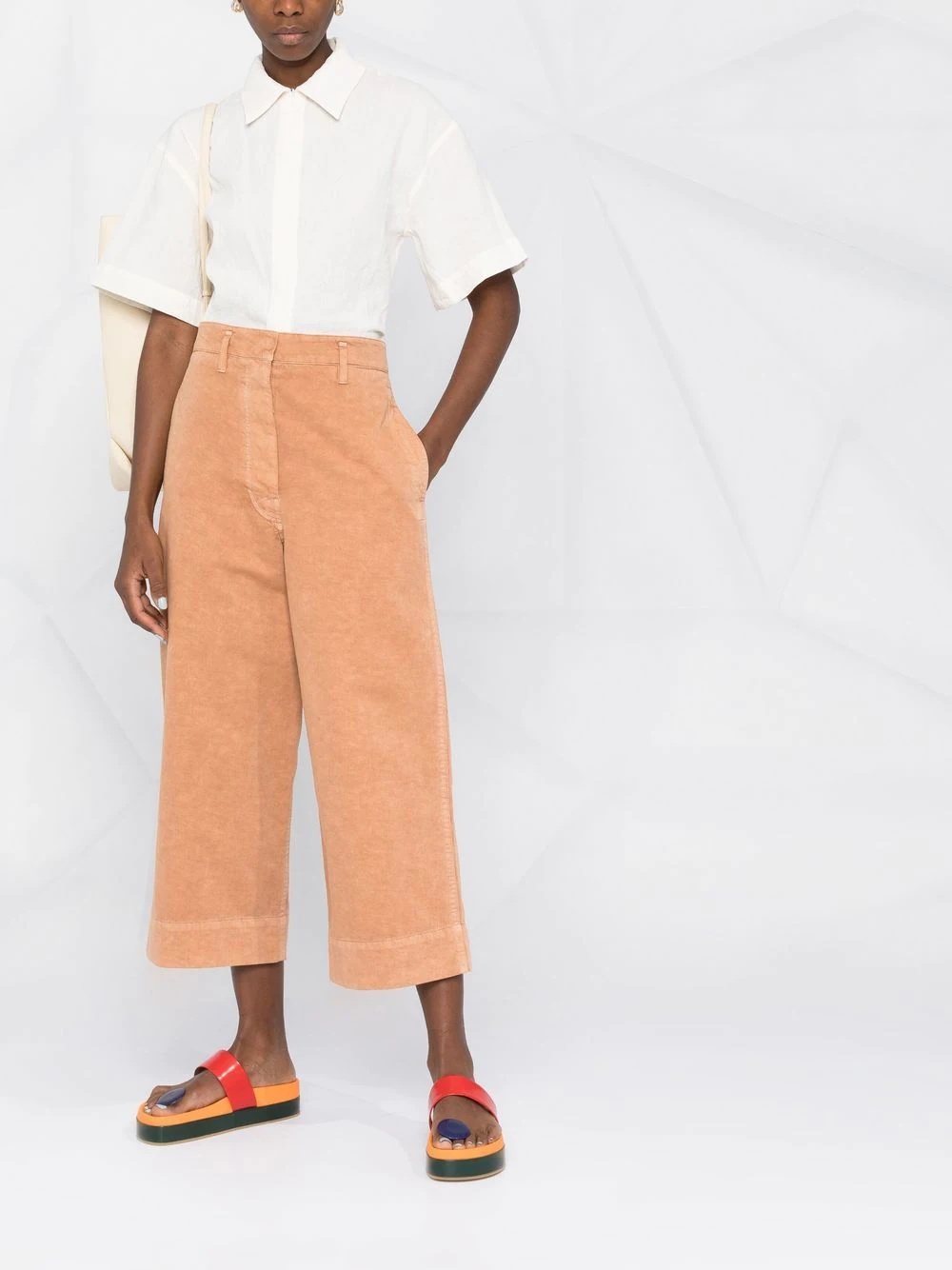 cropped wide-leg trousers - 2