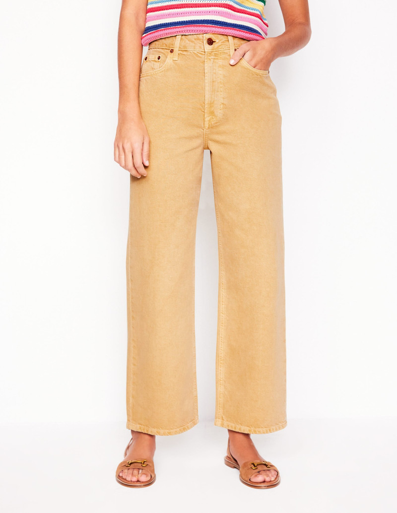 High Rise Straight Crop Jeans-Buttermilk Yellow 6
