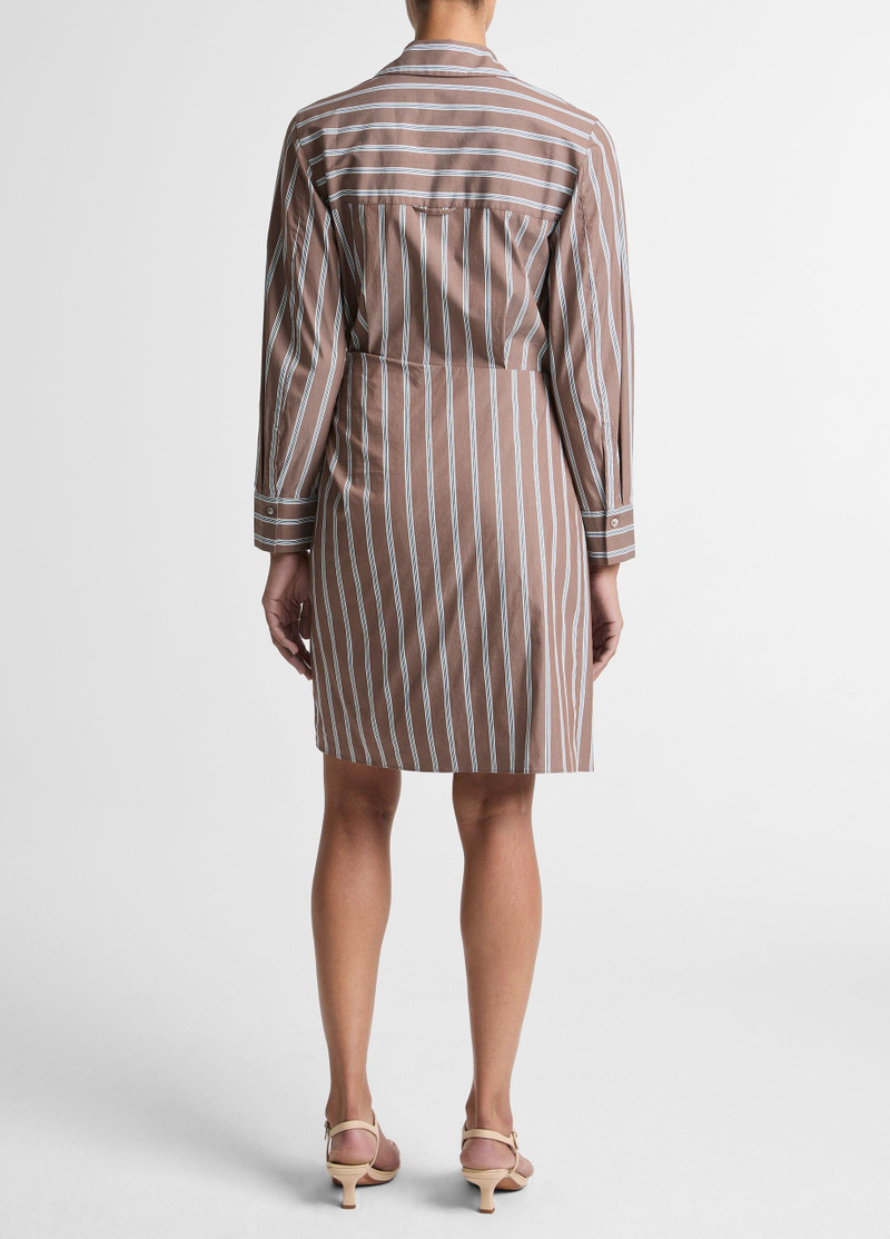 Vince Striped Cotton-Blend Wrap Dress outlook
