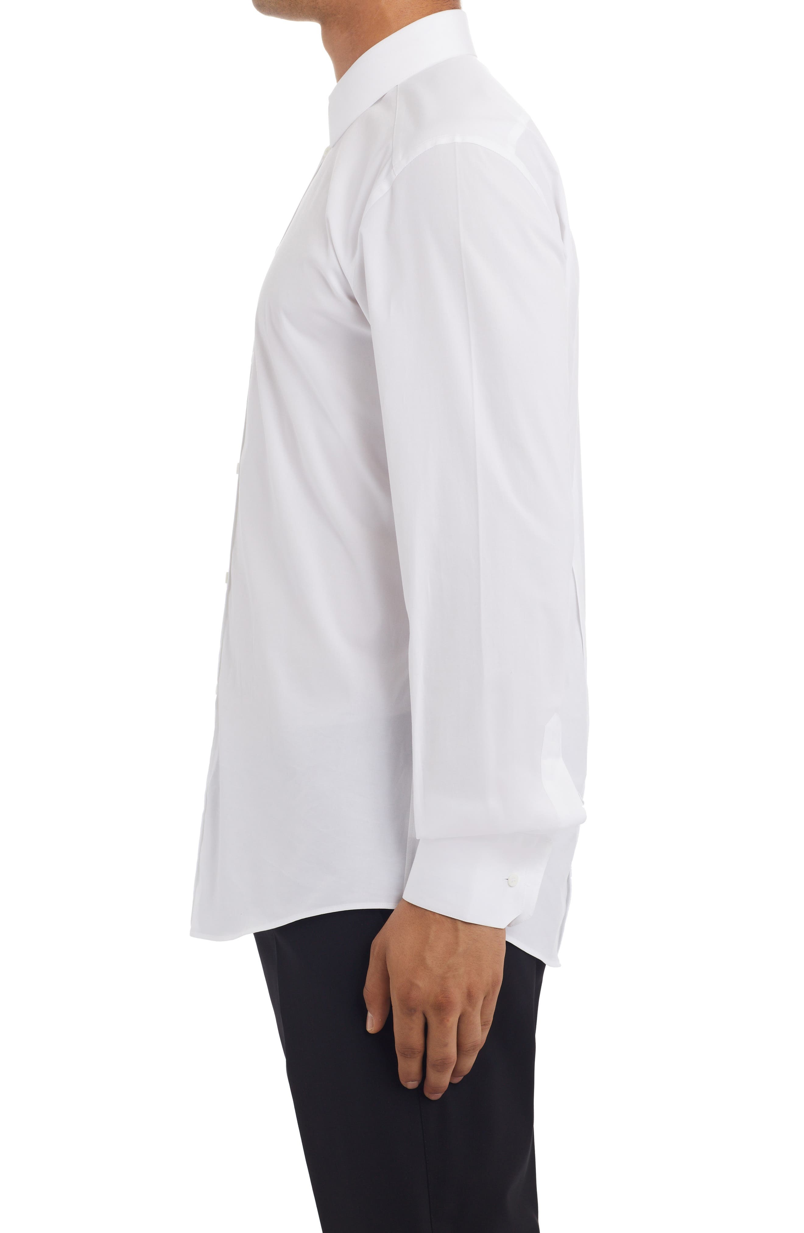 Gold Fit Stretch Cotton Dress Shirt - 3