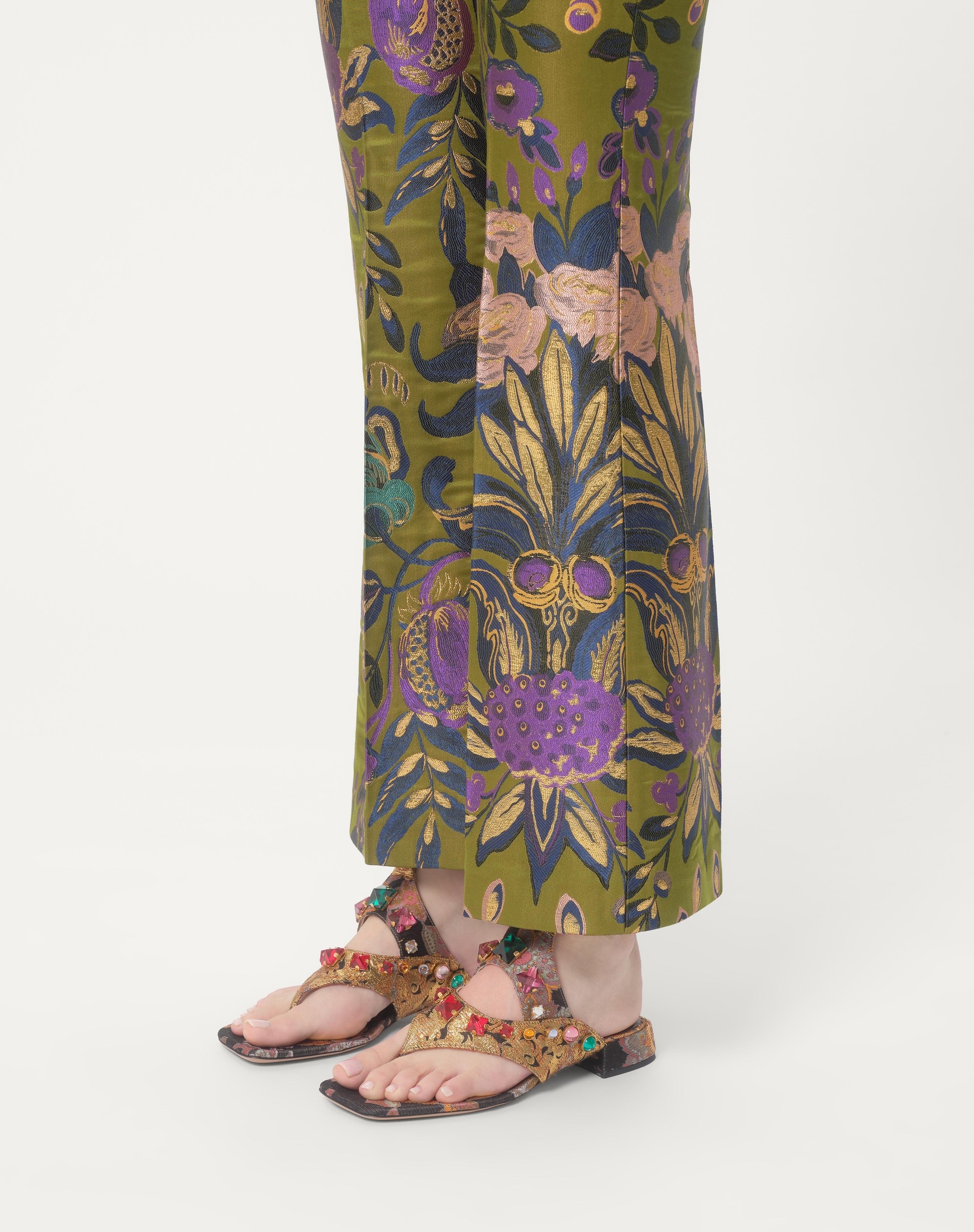 PRESHOES SANDAL IN APRES L'HIVER JACQUARD FABRIC WITH CRYSTALS 20MM - 2