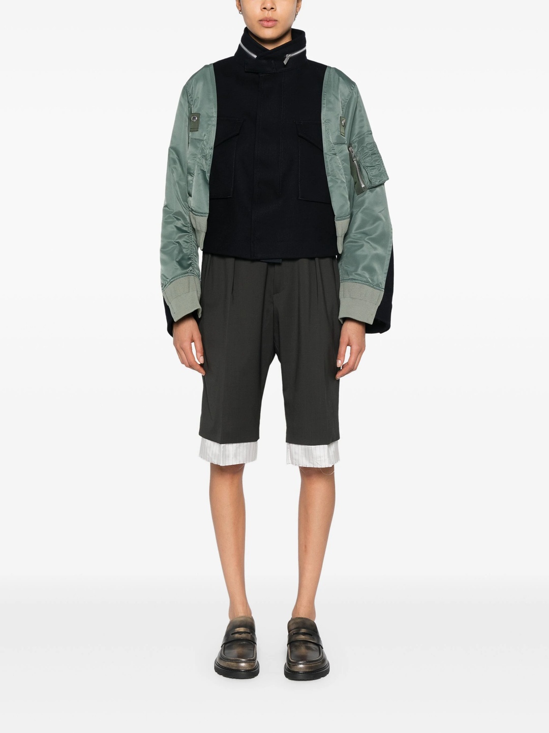 sacai Wool Melton x Nylon Twill Jacket | REVERSIBLE