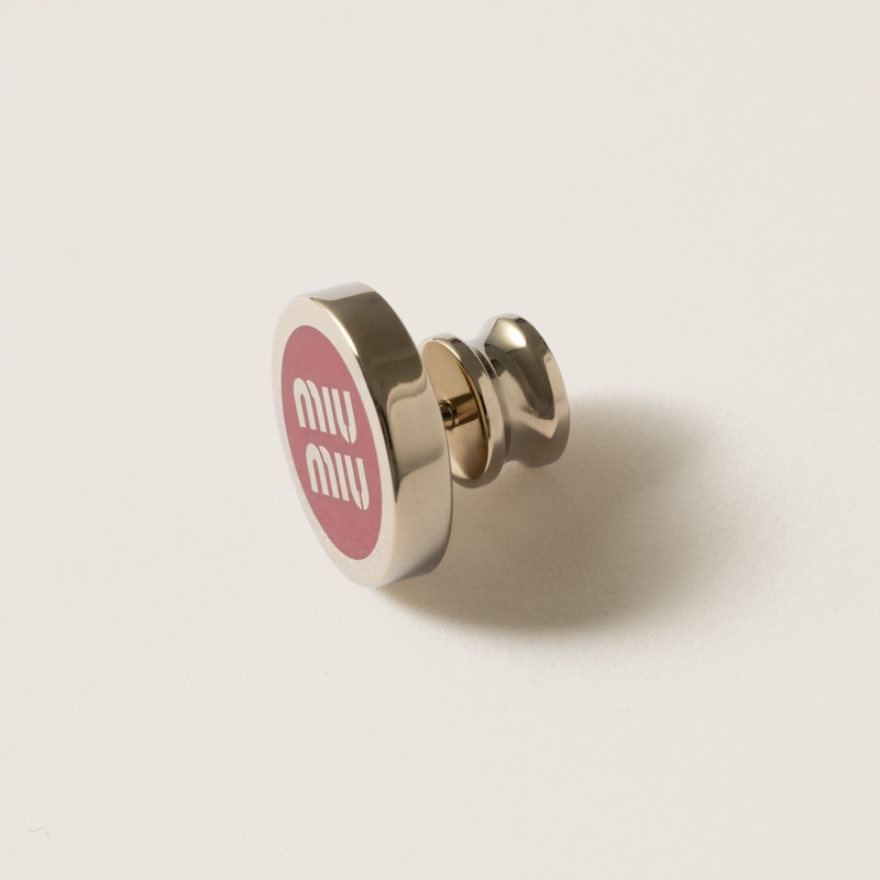 Miu Miu Enameled metal logo brooch outlook