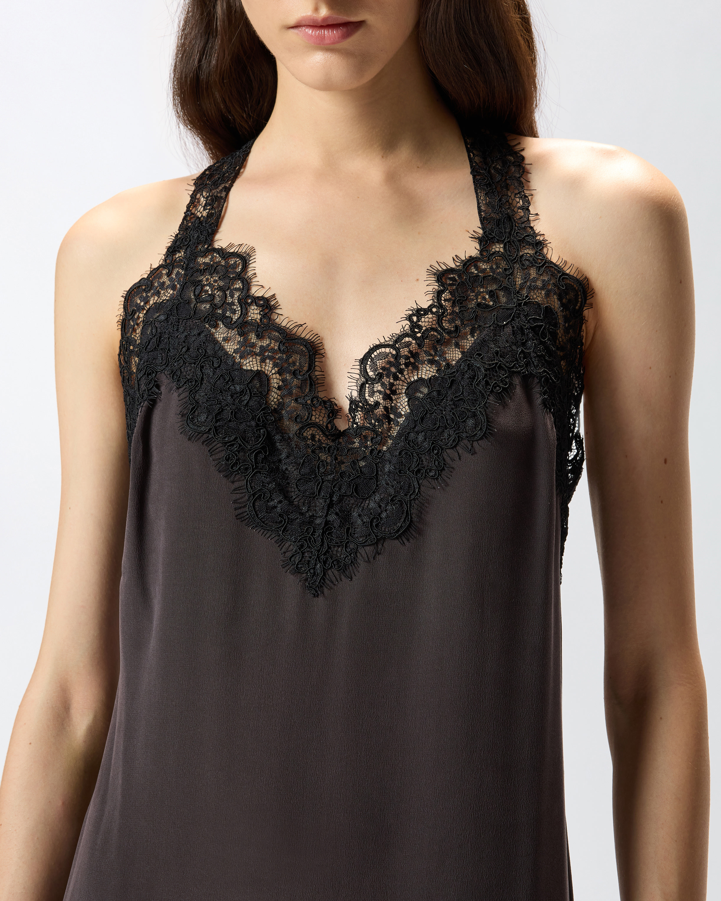 SILK AND LACE LINGERIE DRESS - 5