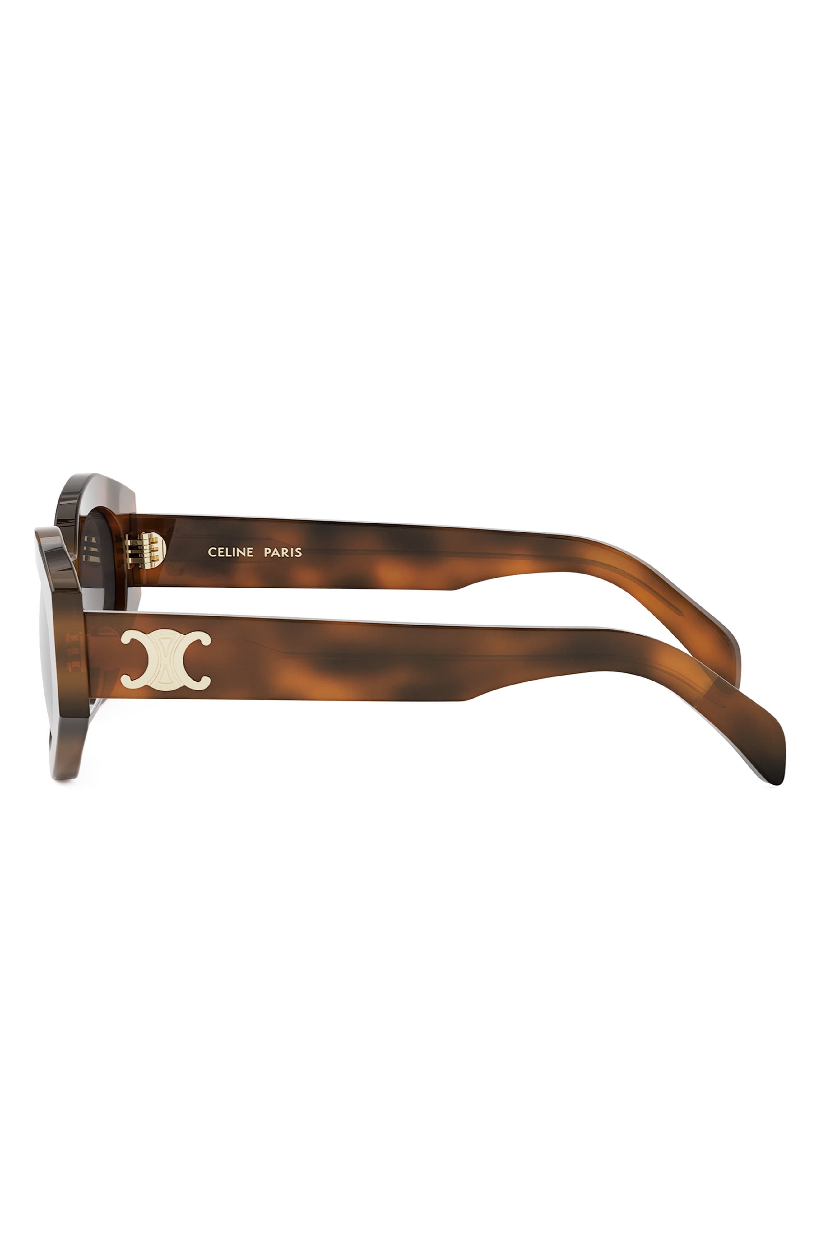 CELINE Triomphe 54mm Cat Eye Sunglasses in Blonde Havana /Gradient Brown at Nordstrom - 5