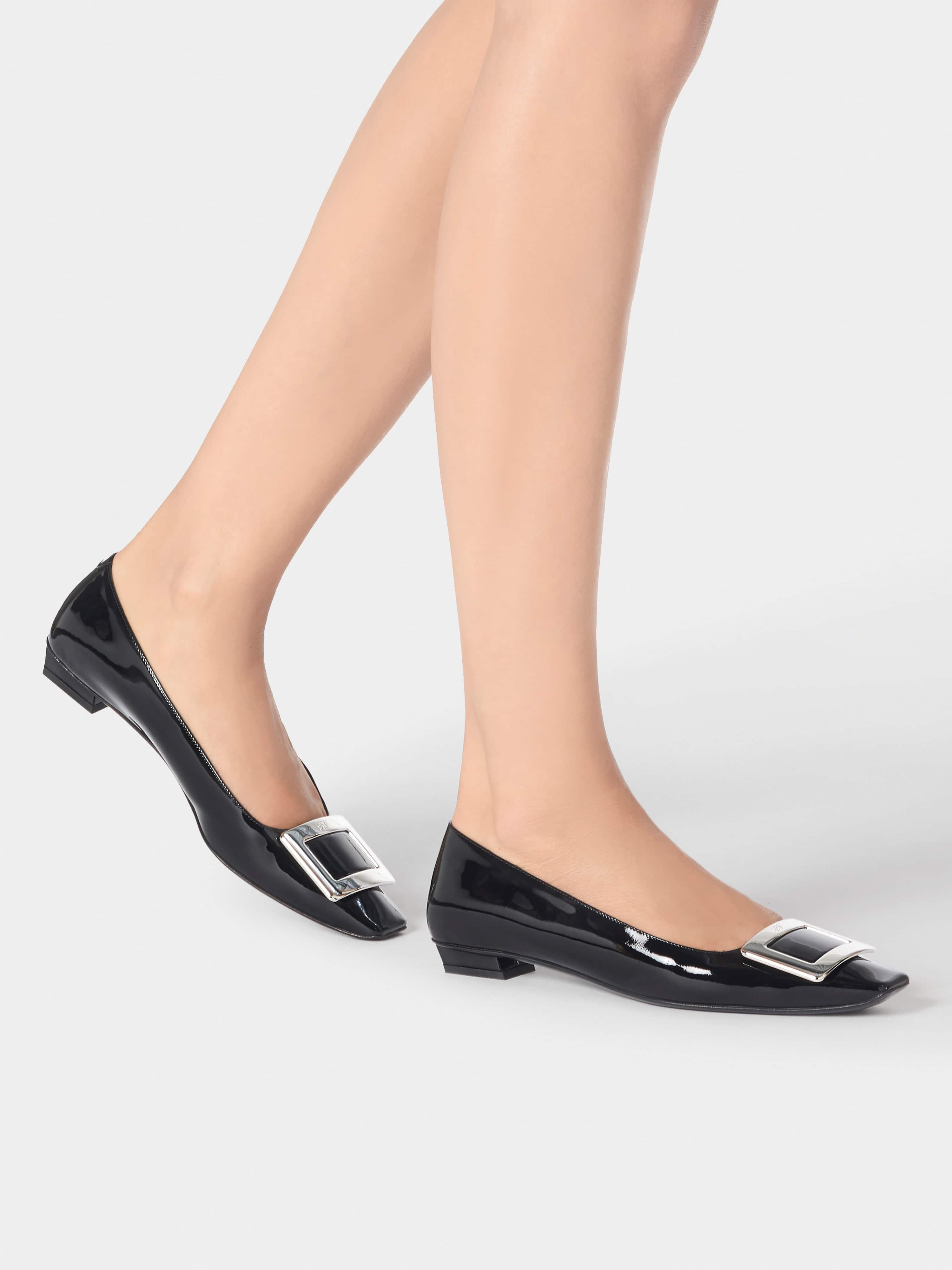 Belle Vivier Metal Buckle Ballerinas in Patent Leather - 8