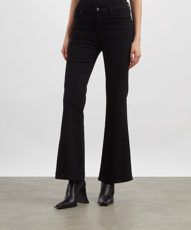 FRAME The Icon Mid-Rise Flared Jeans in Black outlook