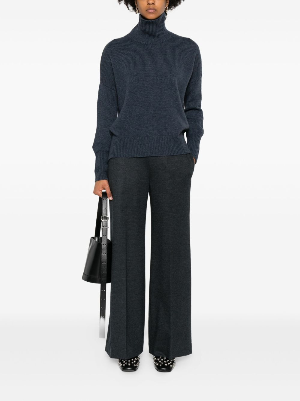 wide-leg wool trousers - 2
