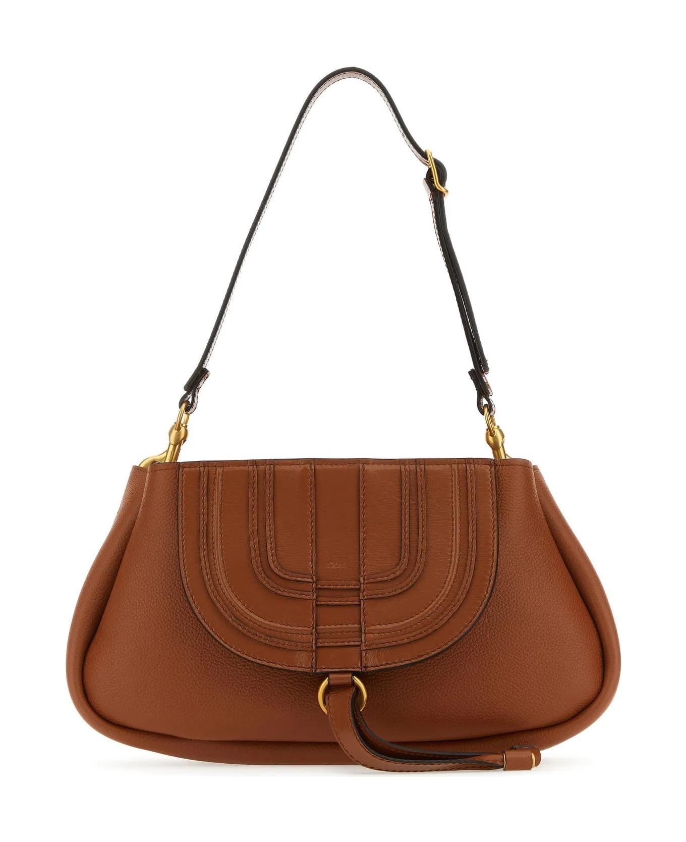 Brown Leather Marcie Clutch - 1