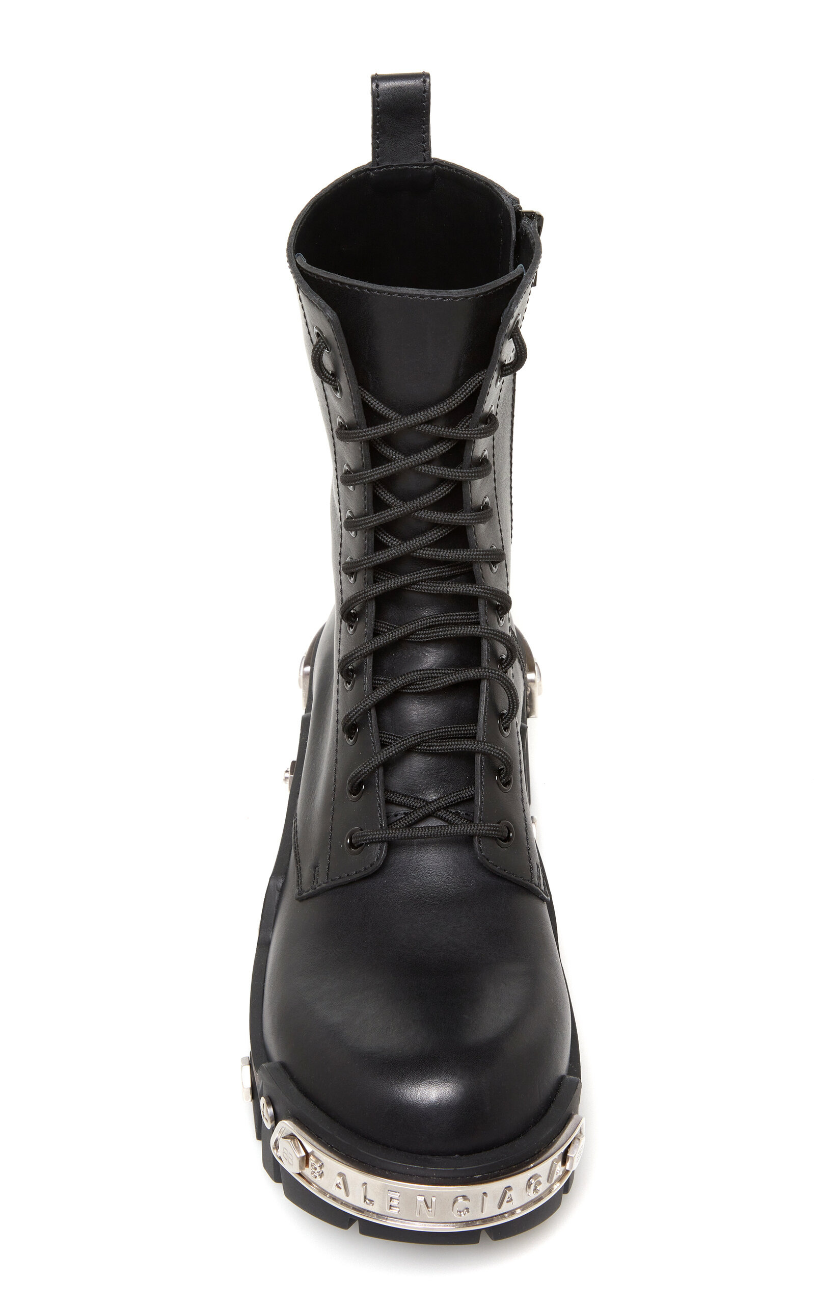 Bulldozer Platform Leather Combat Boots black - 5