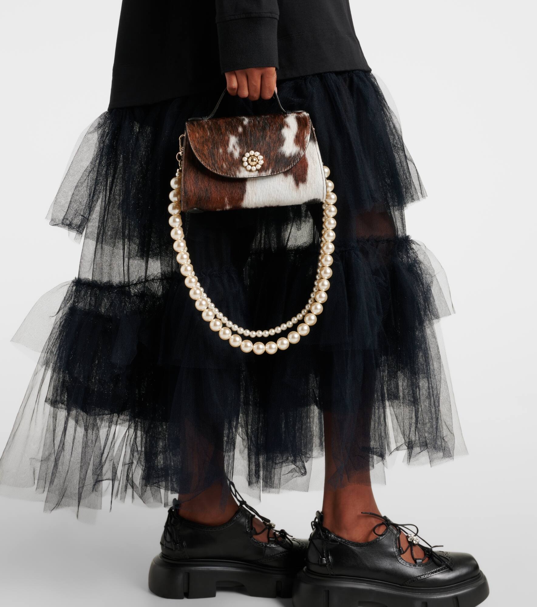 Simone Rocha Valentine calf hair shoulder bag | mytheresa