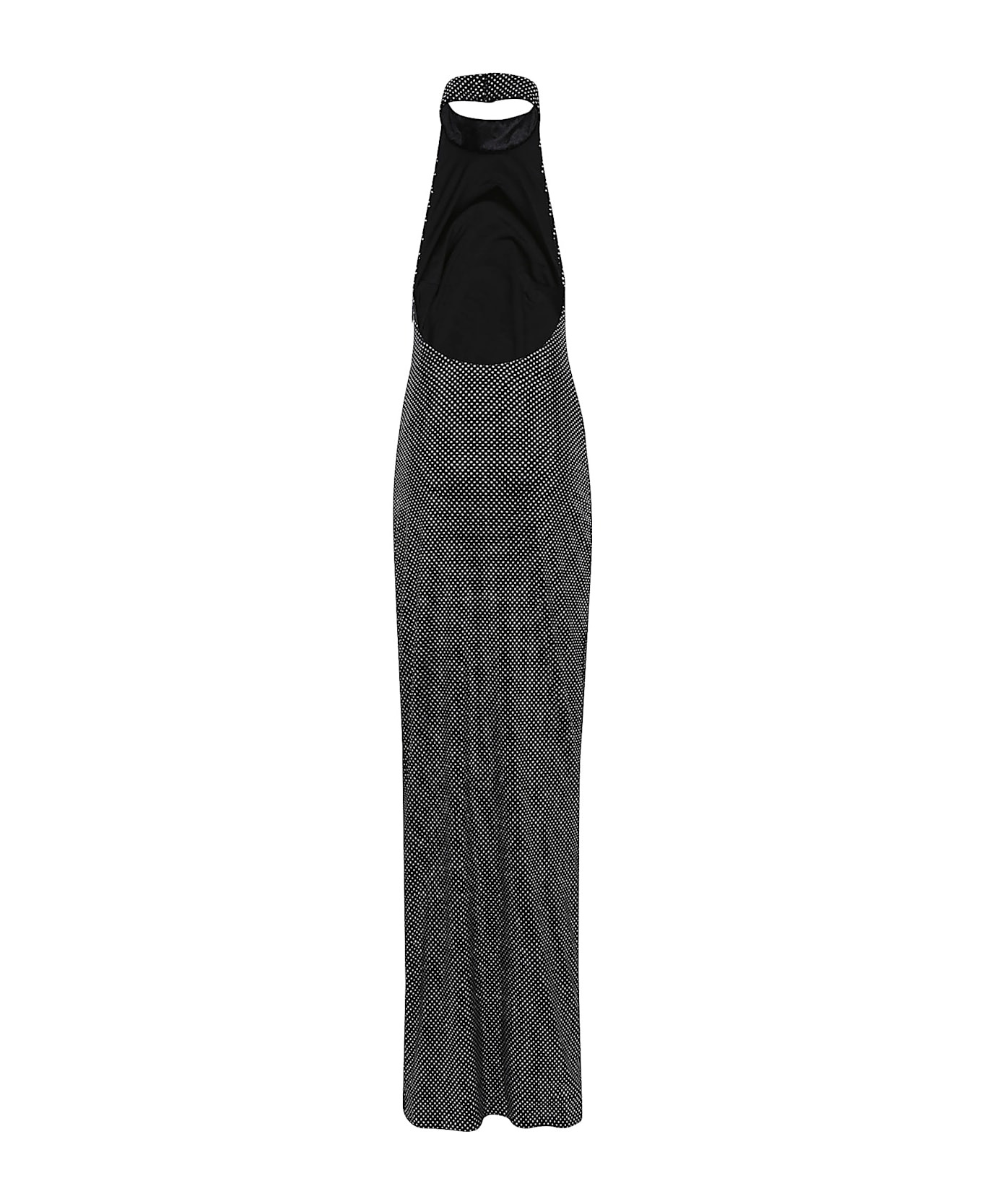 Halterneck Velvet Strass Long Dress - 2