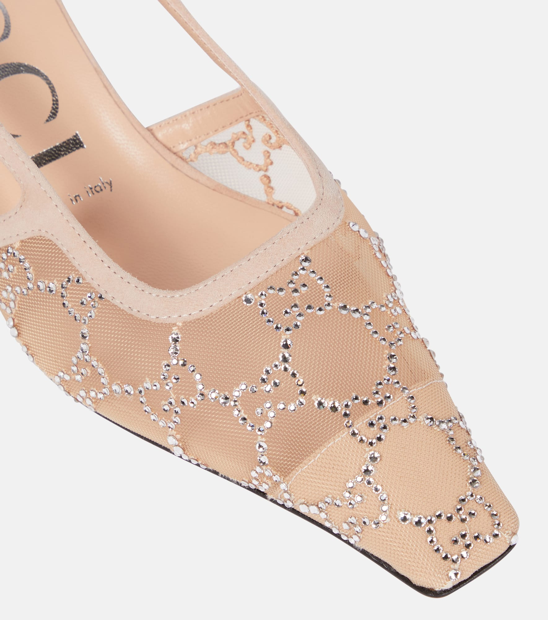 GG embellished slingback pumps - 6
