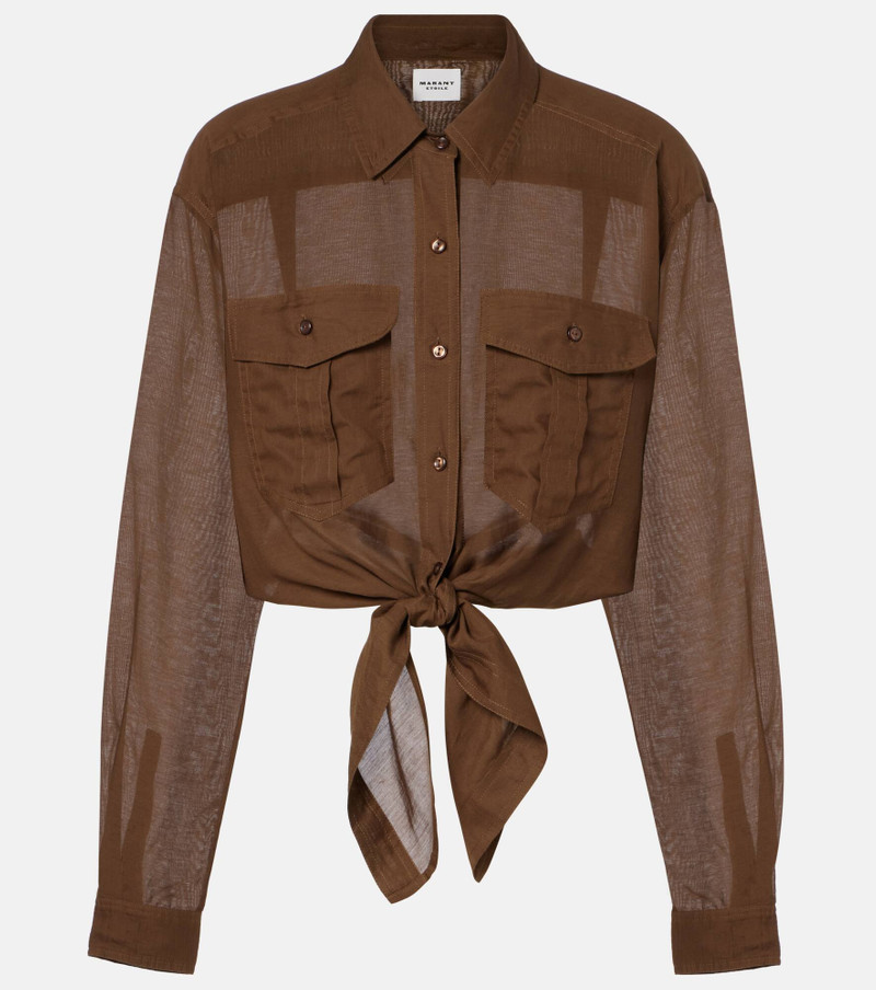 Nath cropped cotton-blend shirt 1