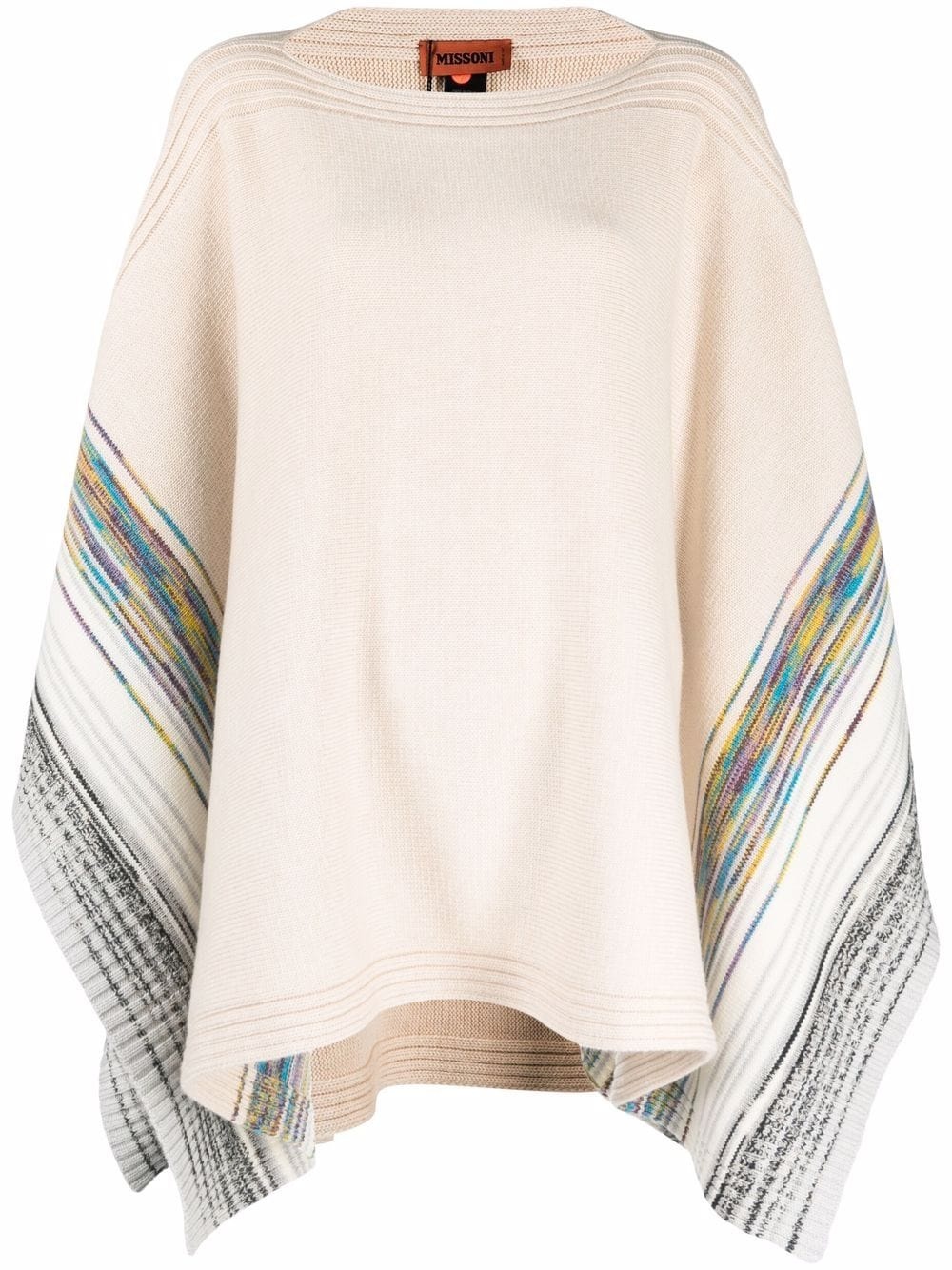 striped knit poncho - 1