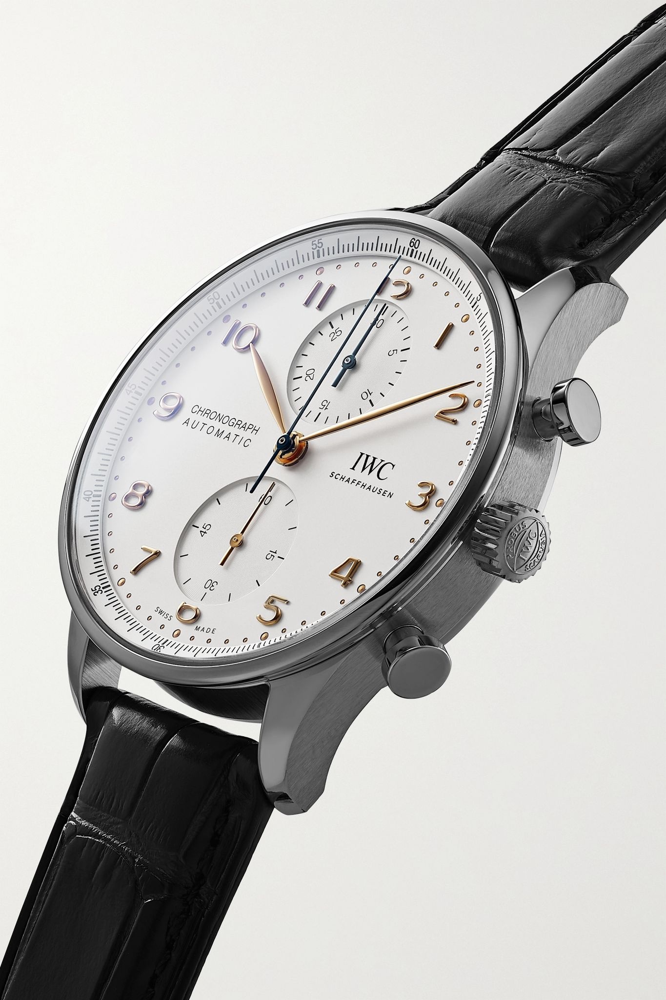 Portugieser Automatic Chronograph 41mm stainless steel and alligator watch - 2