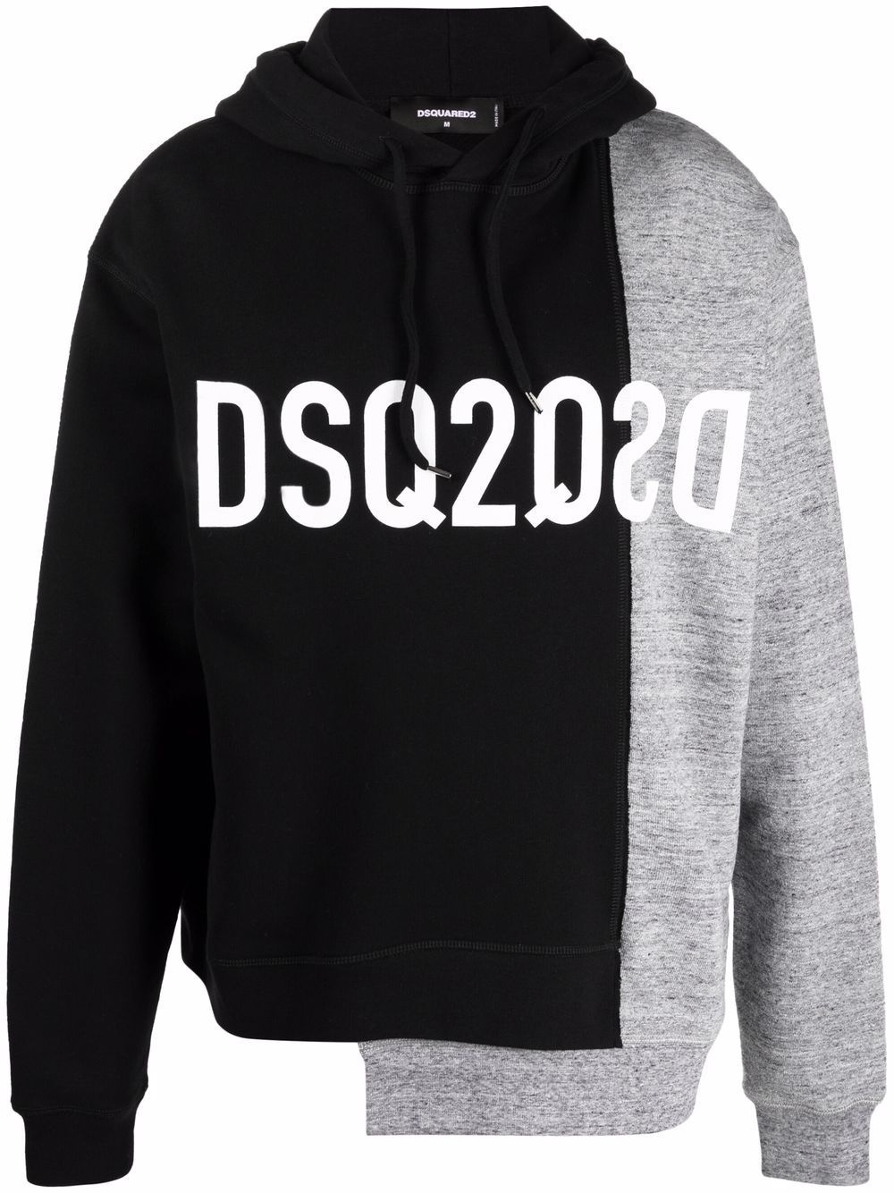 logo-print panelled hoodie - 1