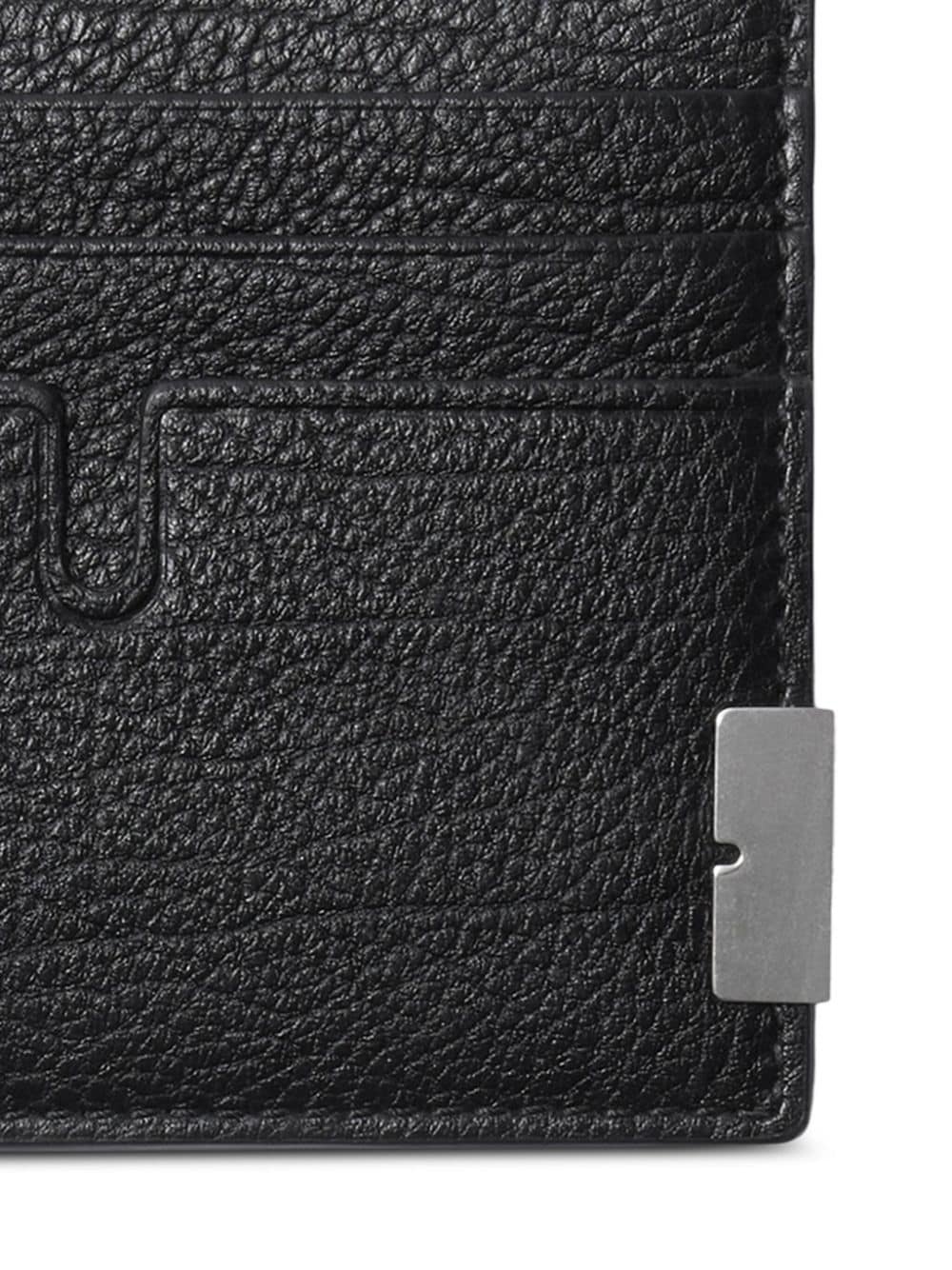 grained-texture leather cardholder - 3