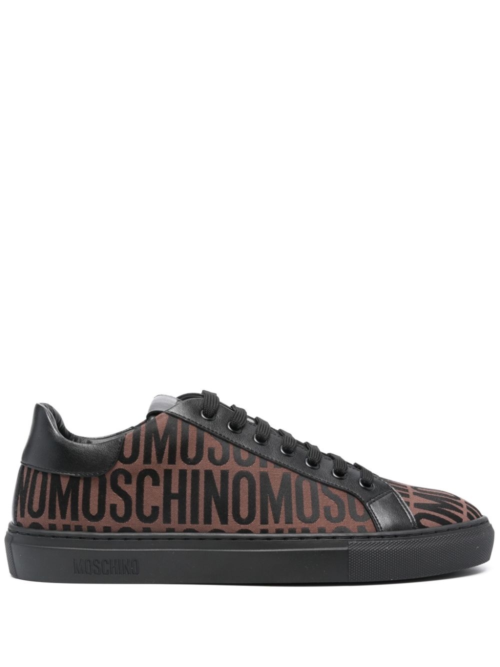 logo-jacquard canvas sneakers - 1