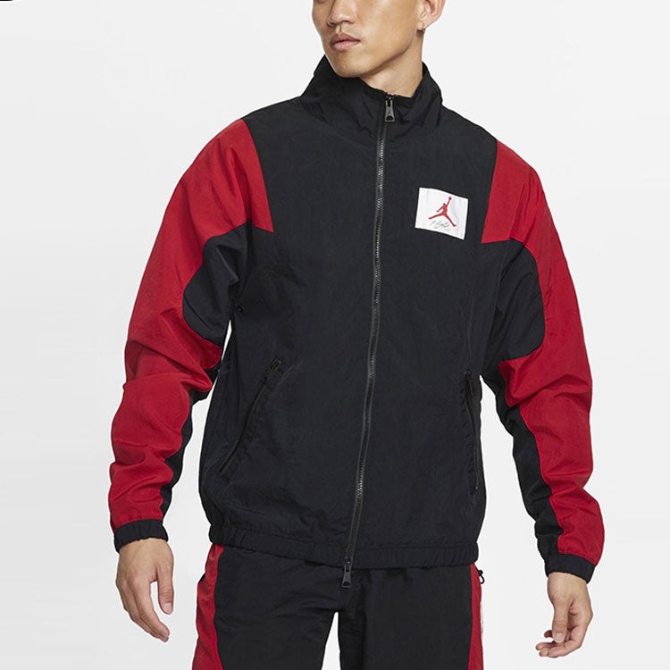 Air Jordan Flight Splicing Casual Sports Stand Collar Jacket Black CV3151-010 - 5