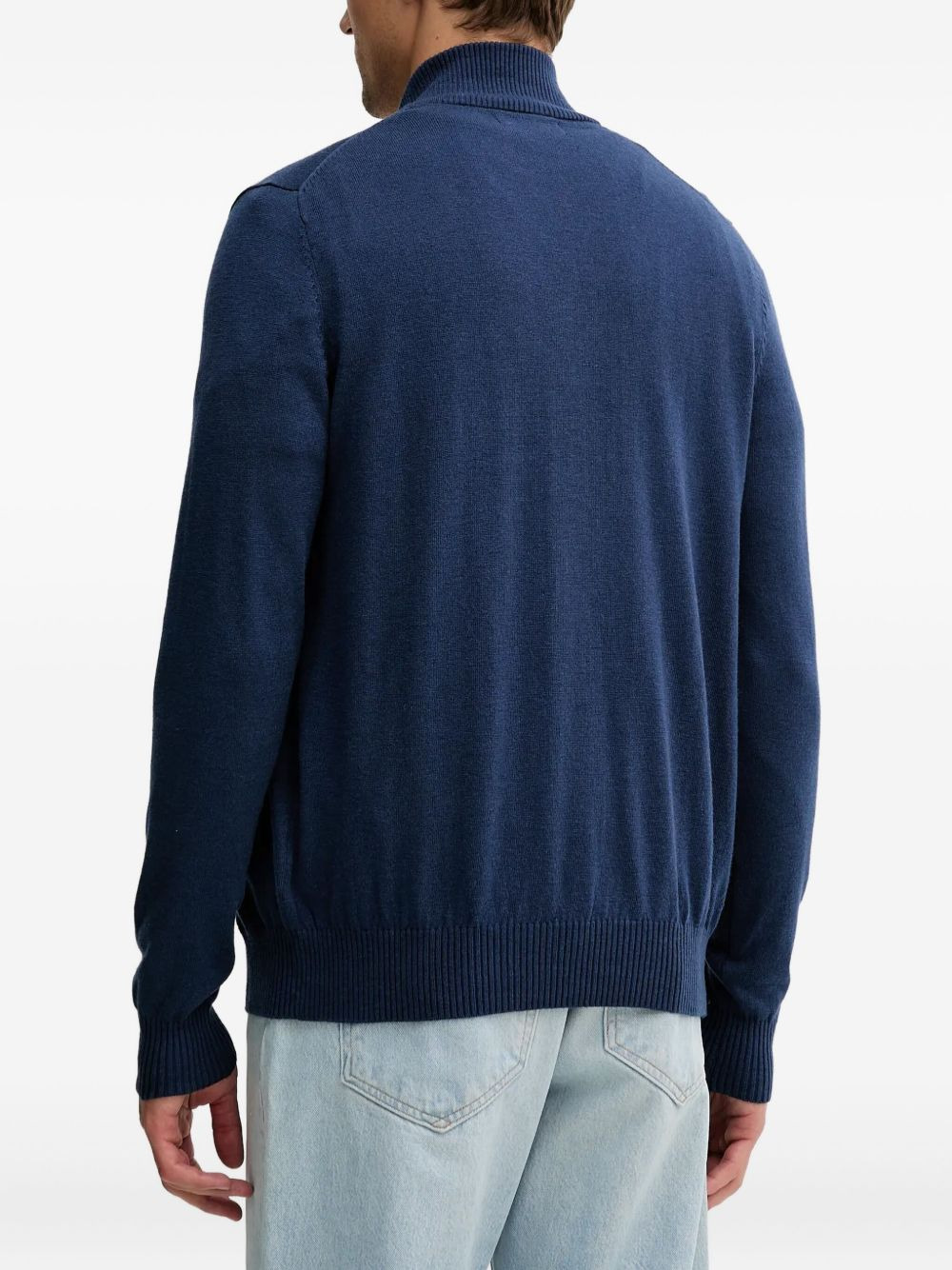 logo-embroidered cardigan - 3