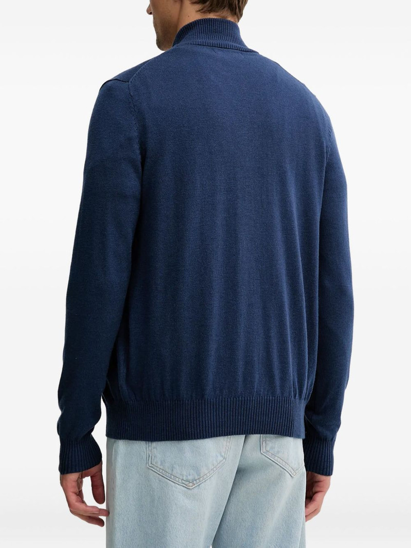 logo-embroidered cardigan 3