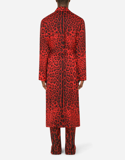 Dolce & Gabbana Leopard-print viscose robe outlook