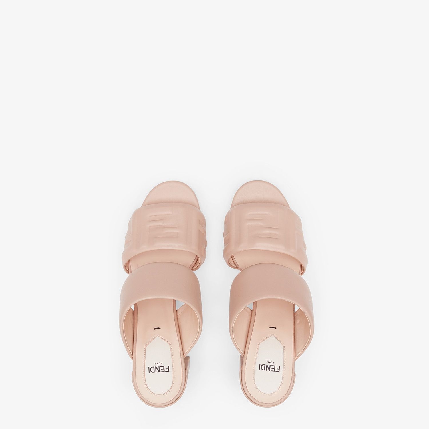 Pink leather slides - 4