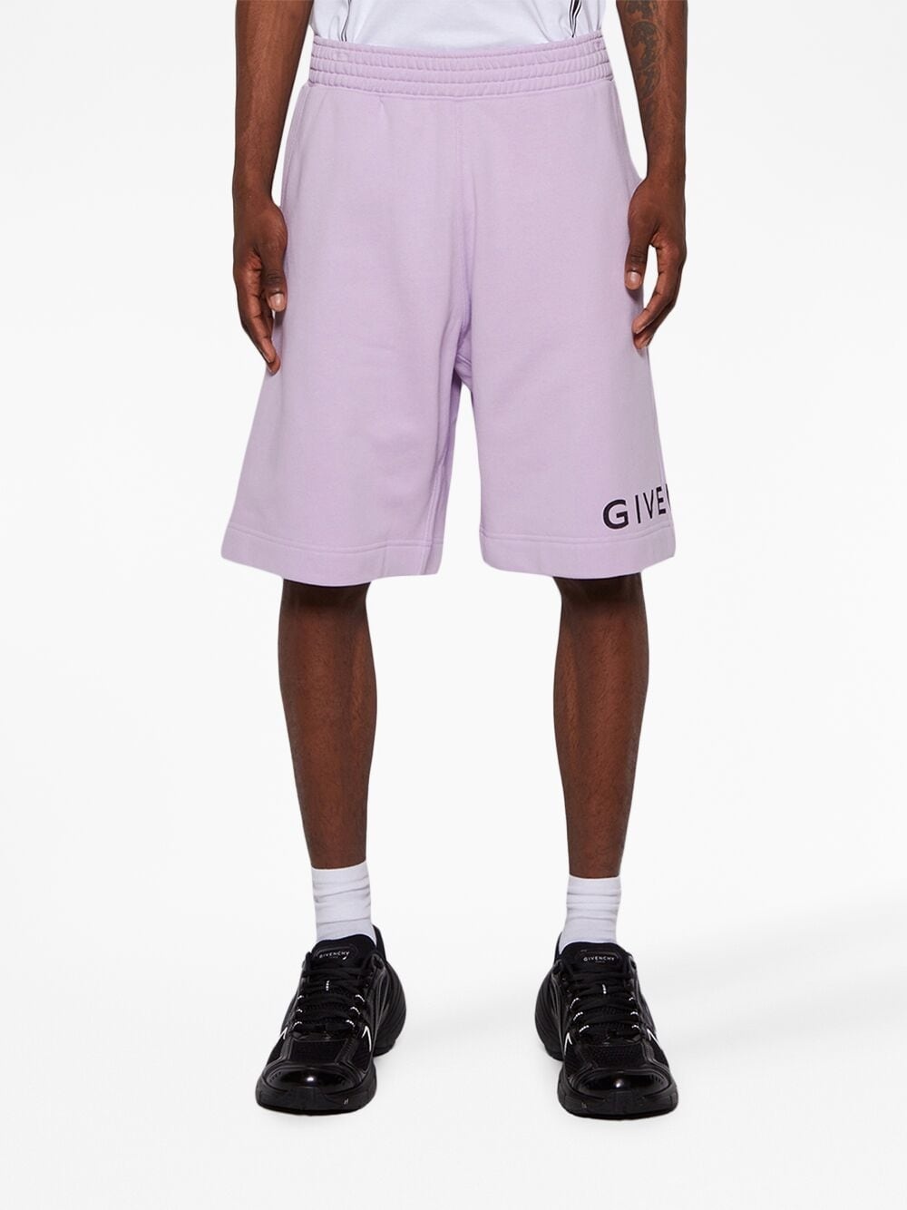 logo-print cotton shorts - 3