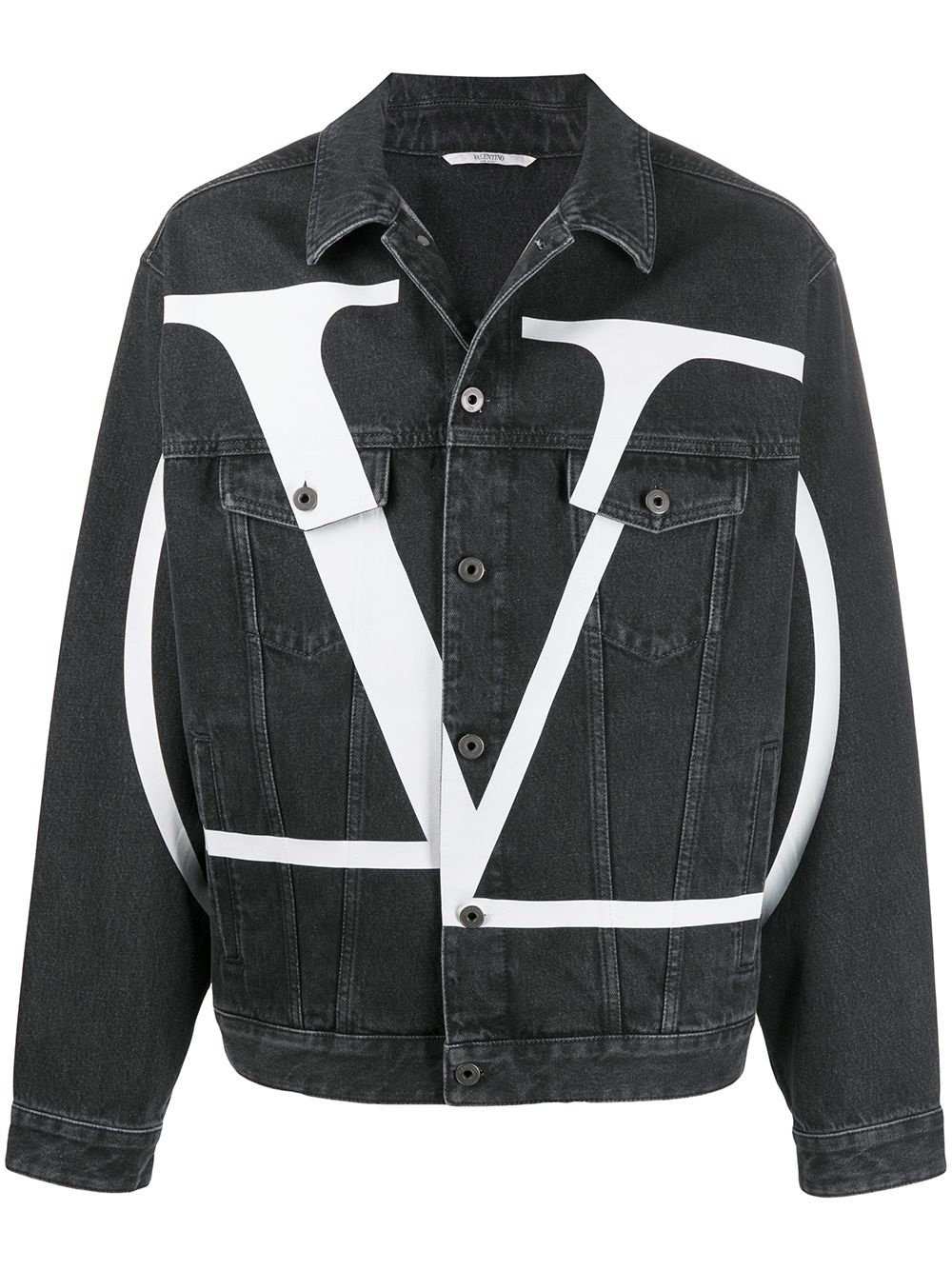 VLOGO print denim jacket - 1