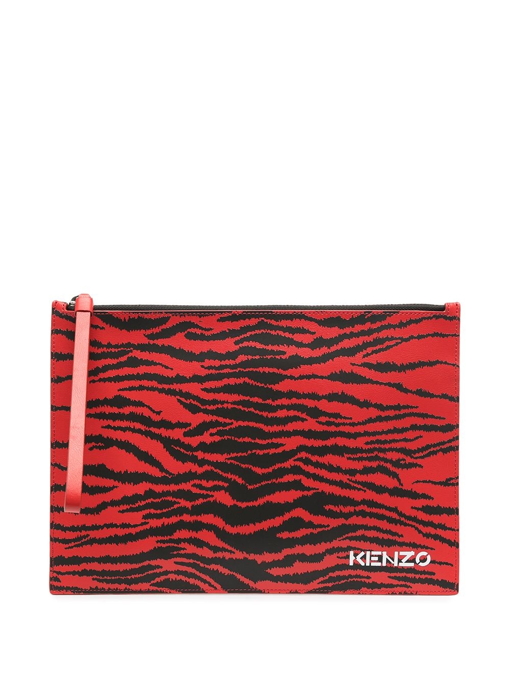 tiger-print clutch bag - 1