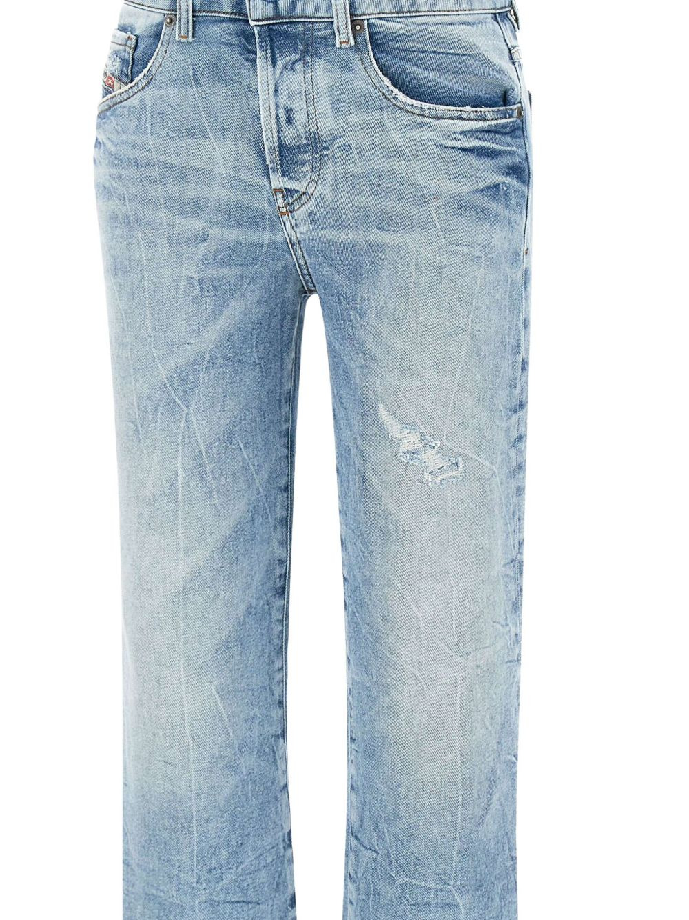 faded straight-leg jeans - 4