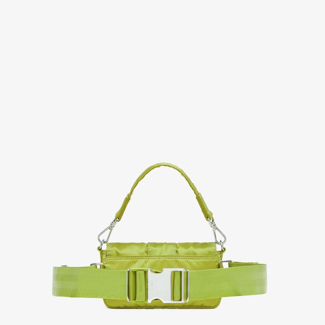 Baguette mini mobile phone pouch made of strong, high performance acid green Porter® nylon with squa - 3