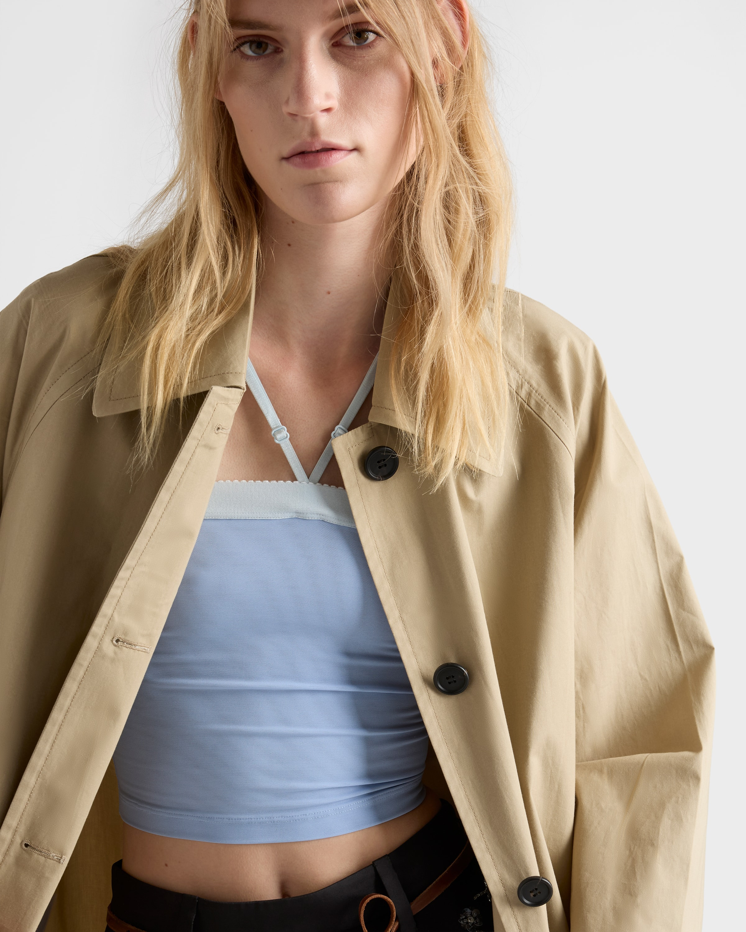 Single-breasted cotton canvas coat - 3