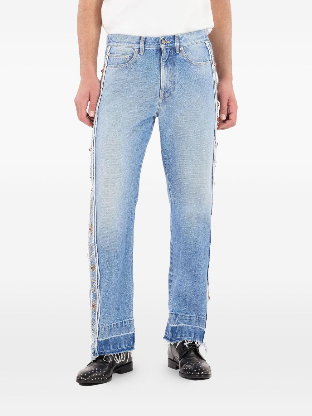 stud-embellished jeans - 3