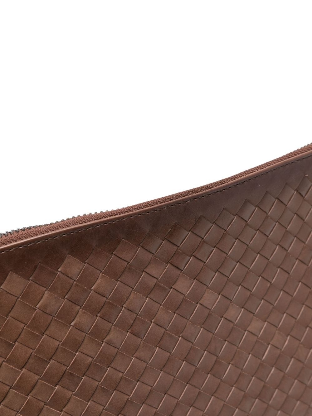 woven leather clutch bag - 4