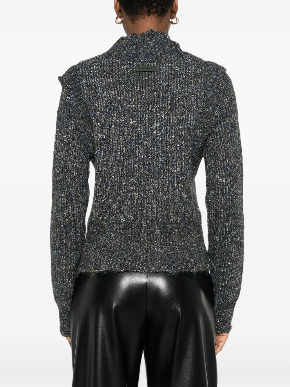 ruffled high-neck sweater - 4