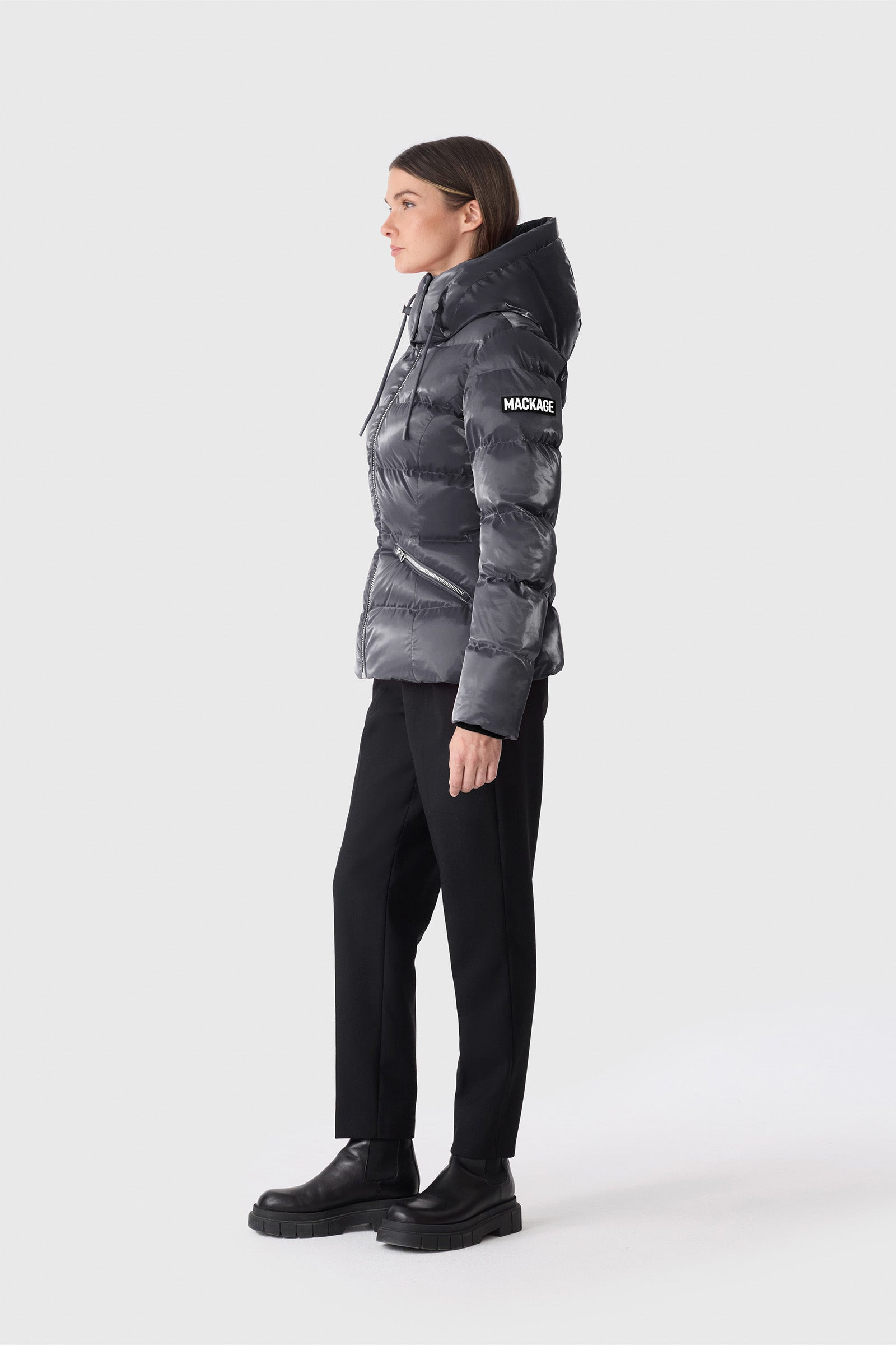 MADALYN-GLO High-Gloss Down Jacket With Removable Hood - 3