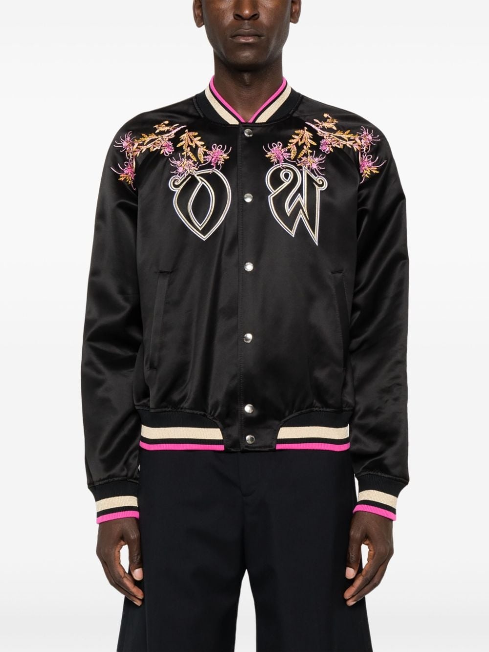 eagle-embroidered bomber jacket - 3